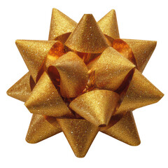 Shiny Golden Gift Bow for Present Decoration and Celebration Events