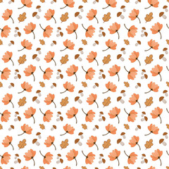 Autumn flower seamless pattern
