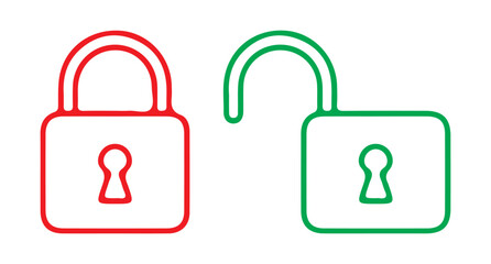 Lock and unlock lock icon set. vector illustration eps 10
