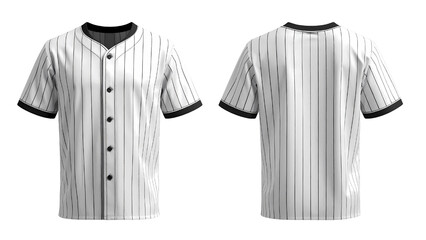 Classic Baseball Jersey Design Template Front and Back Views