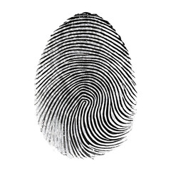 Detailed white fingerprint impression against a backdrop background isolated on a transparent background