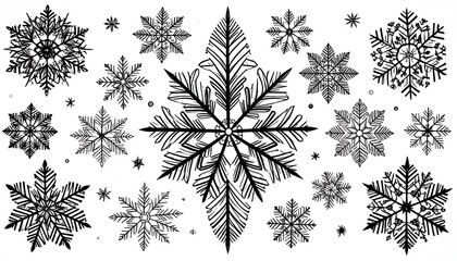 Black and white intricate snowflake design