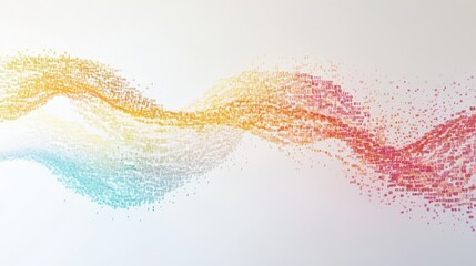 Obraz premium Colorful abstract wave design created with digital dots representing energy flow and creativity in modern art