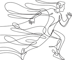 Vector illustration of a dancing woman, sketch of a young woman dancing in a white dress