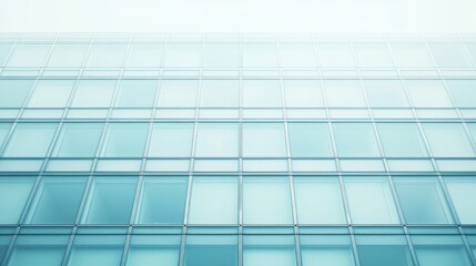 Obraz premium Modern glass building facade with a geometric pattern reflecting light in a cityscape