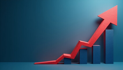 Visual of tariff escalation USA scenario showing progressive tariff hike milestones on ascending arrow chart in corporate briefing in  Photo Stock  Concept  and empty space on the left side