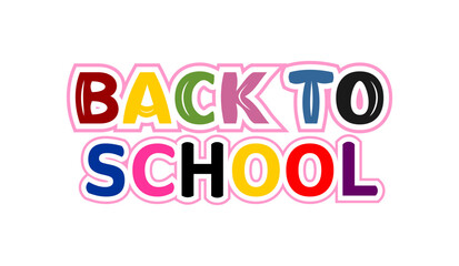 Simple typography text Back to School isolated on white background