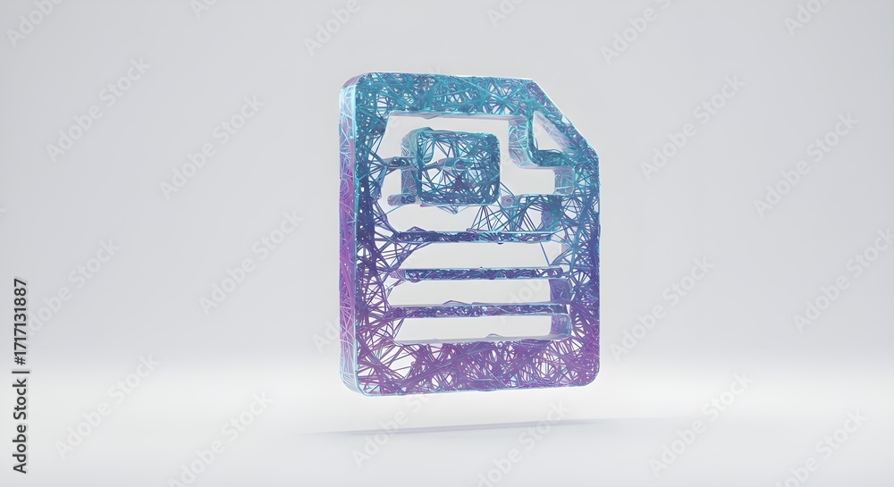Poster Abstract data file icon on white background