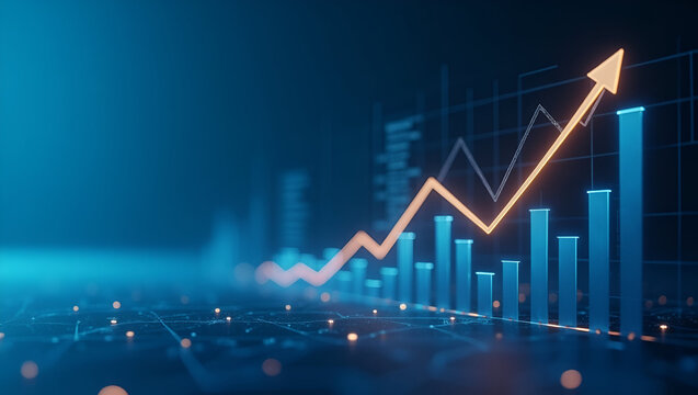 Professional USA Economic Analysis: Line and Bar Charts Illustrating Quarterly GDP and Employment Changes with Space for Text