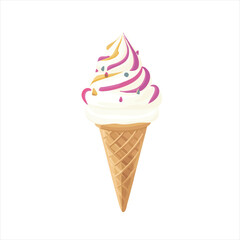 vector Delicious swirl ice cream cone