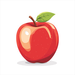 red apple with leaf