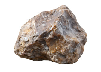 Obraz premium Textured Stone with Brown, Gray, and White Mottled Surface rock boulder isolated on a transparent background