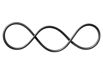 Three Interlocking Wire Loops on Transparent Background cable infinity isolated on a transparent background