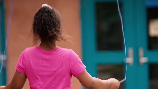 Young Girl Skipping Jump Rope