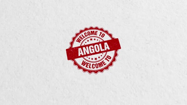 Welcome To Angola Golden Stamp Seal Animation Background