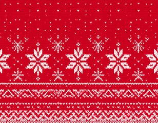 Festive Knitted Snowflake Border Pattern.