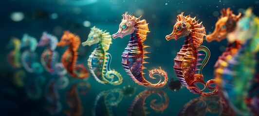 Tiny figures from life seahorse,generative AI