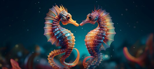 Tiny figures from life seahorse,generative AI