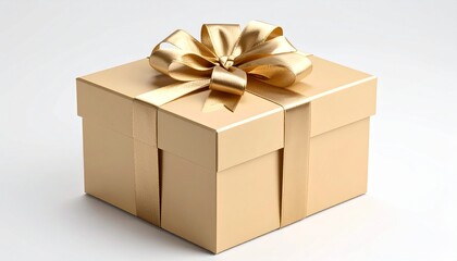 Beautiful Gift Box With Bow Isolated On White Background