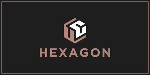 UC hexagon logo design inspiration	