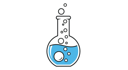 Laboratory Flask with Bubbles Representing Scientific Experimentation and Chemical Reactions