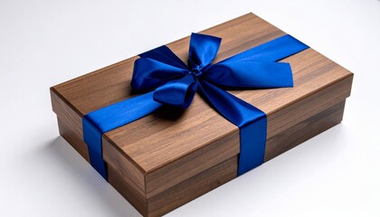 Fototapeta premium Gift Box With Blue Ribbon