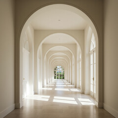 Fototapeta premium Elegant Archway Corridor with Natural Light