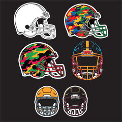 A vector illustration about football helmet