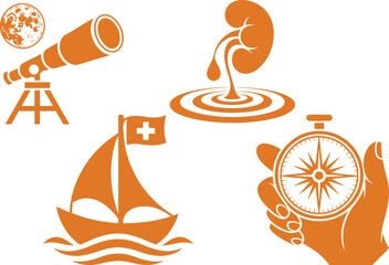 Explore the world with this collection of travel, science and exploration icons