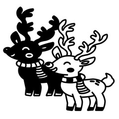 reindeer with christmas tree