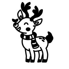 deer with a christmas tree