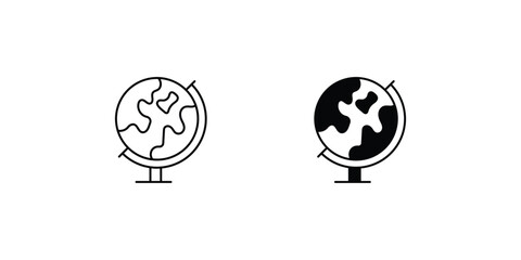 Global icon with white background vector stock illustration