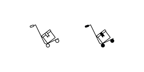 Trolley icon with white background vector stock illustration