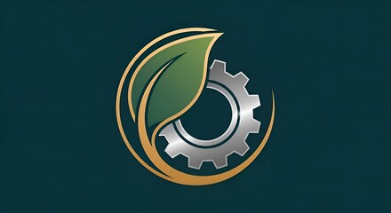 Inspiring green technology logo with leaf and gear combining sustainability and innovation for eco-friendly solutions and environmentally conscious businesses