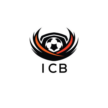 ICB Football Company logo. ICB football academy logo design for entrepreneur and business. ICB Branding Design best icon.
