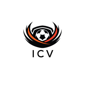 ICV Football Company logo. ICV football academy logo design for entrepreneur and business. ICV Branding Design best icon.
