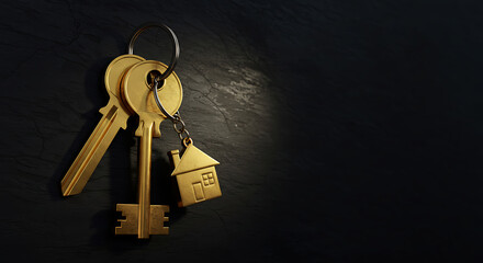 A close-up shot of golden keys, symbolizing home ownership and security.