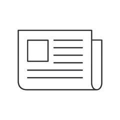 Outline of a newspaper with articles and blank space for text  