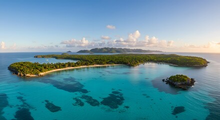 Obraz premium Tropical island landscape aerial view