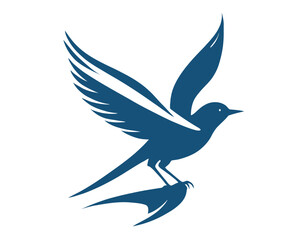 Obraz premium Bird Silhouette logo with white backgroun