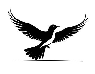 Obraz premium Bird Silhouette logo with white backgroun