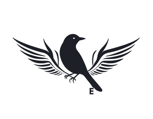 Bird Silhouette logo with white backgroun