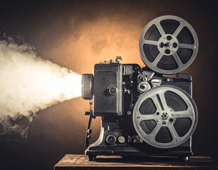 Naklejka premium vintage movie camera