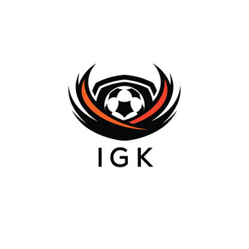 IGK Football Company logo. IGK football academy logo design for entrepreneur and business. IGK Branding Design best icon.

