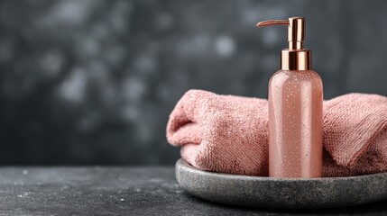 Pink bath products towels