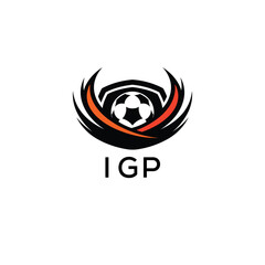 IGP Football Company logo. IGP football academy logo design for entrepreneur and business. IGP Branding Design best icon.
