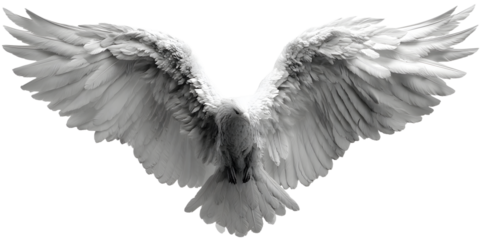 white wings on white background