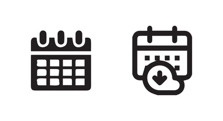 Black calendar icon, calendar date planner, meeting sign, month week day, calender icon symbol, vector illustration eps 10.