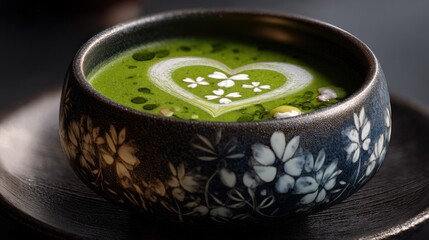 Green soup heart design