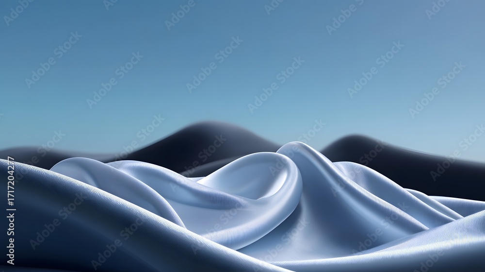 Poster undulating waves of smooth, flowing motion create a serene, abstract visual backdrop